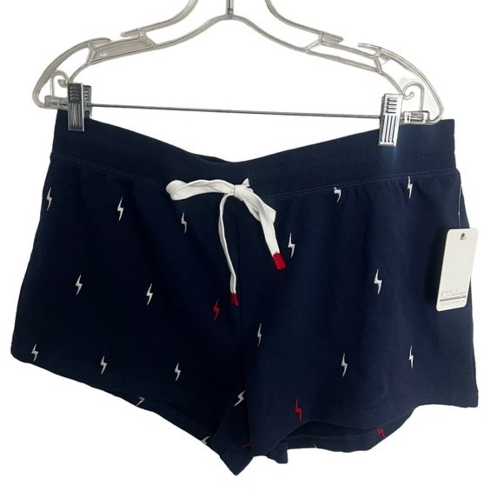 PJ Salvage - New With Tags Navy Lightning Bolt Drawstring Shorts Size Large